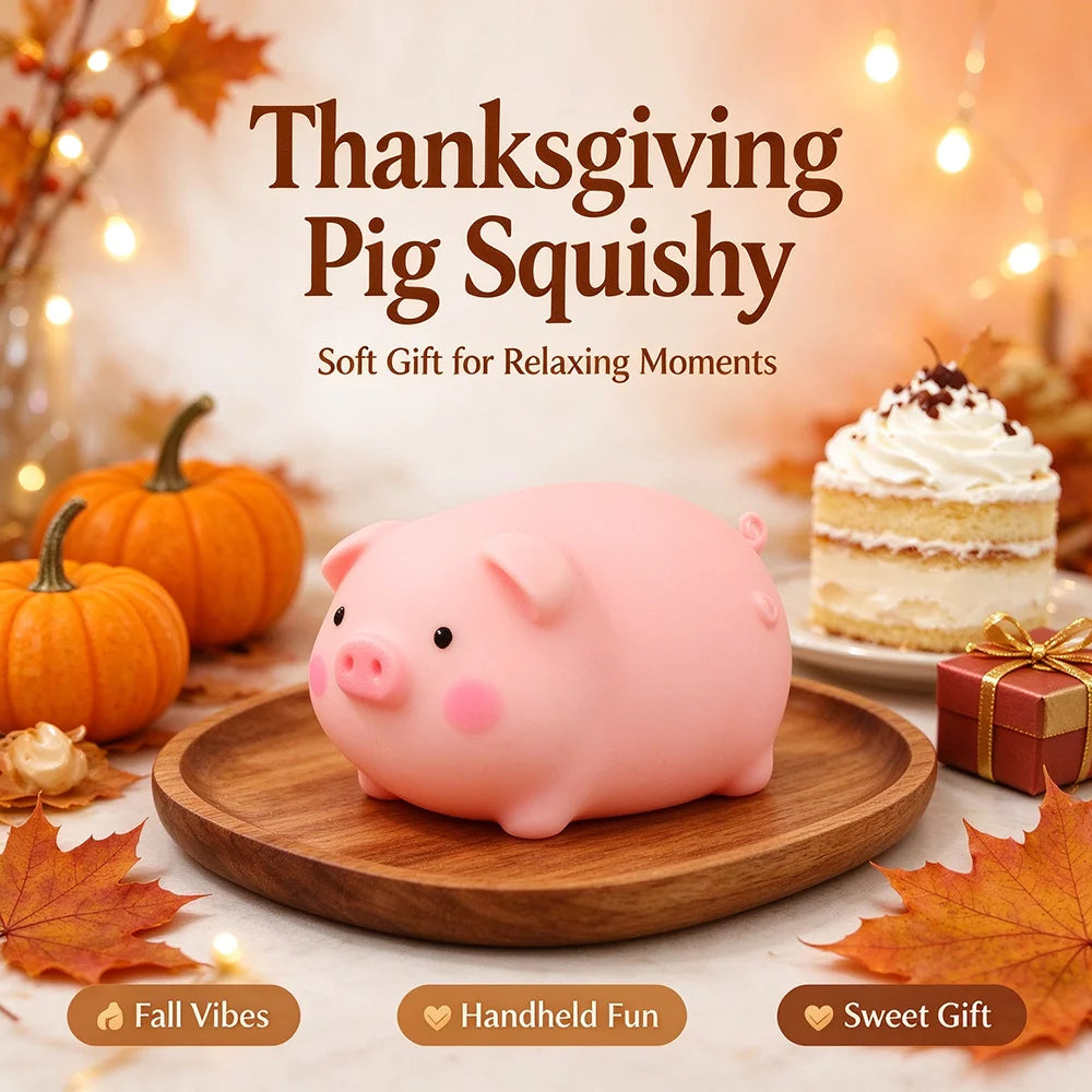 Cute pink pig squishy toy for stress relief and sensory fun by HSF Marketplace