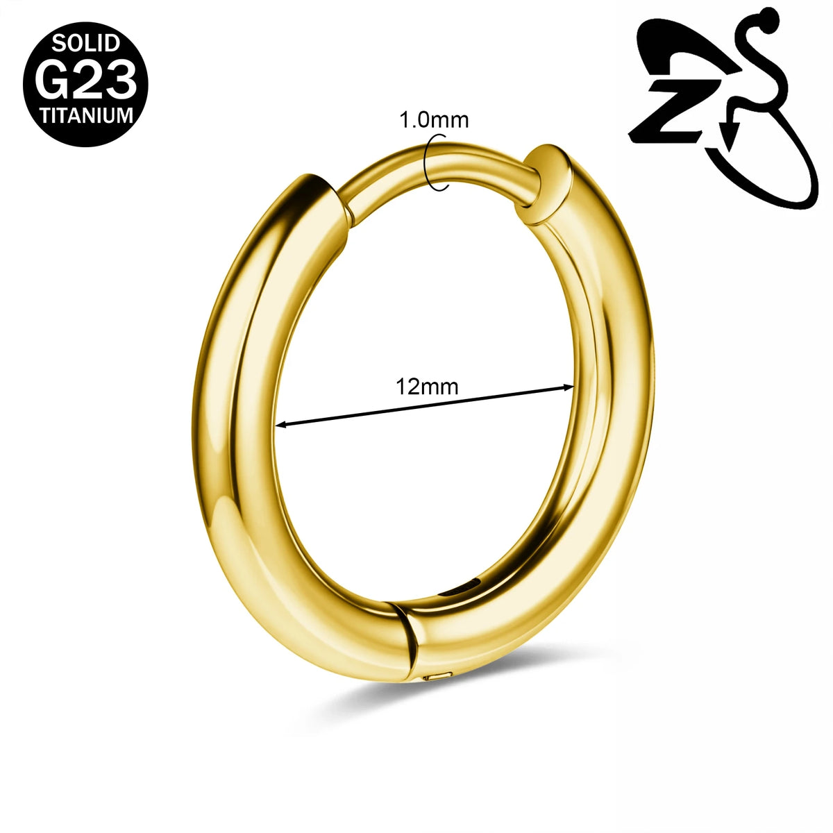 Titanium 18G hoop earrings for helix and cartilage piercings by HSF Marketplace