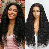 Natural black water wave glueless wig, 100% human hair lace wig by HSF Marketplace