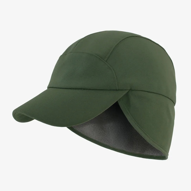 Women's winter baseball cap with ear flaps, ponytail opening, adjustable fit, and fleece lining for outdoor sports