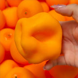 Orange Crunchy Moldable Stress Ball Crispy Squishy Squeeze Toy Round Blocks Filled Fidget Toy ASMR Sensory Stress Relief Toys