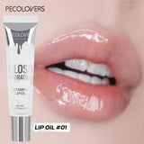8-piece moisturizing lip oil kit with multi-shade glossy liquid, translucent shine, and eye shadow base for casual and party makeup looks.