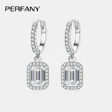 Emerald cut moissanite earrings in S925 silver by HSF Marketplace