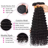 4x4 5x5 13x4 Closure With Bundles Deep Wave Brazilian Human Hair 3 4 Bundle With Frontal HD Lace Invisible Melt Skin Curly Weave