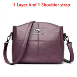 Genuine soft PU leather handbag for women, vintage shoulder tote bag with large capacity, luxury designer style, HSF Marketplace.