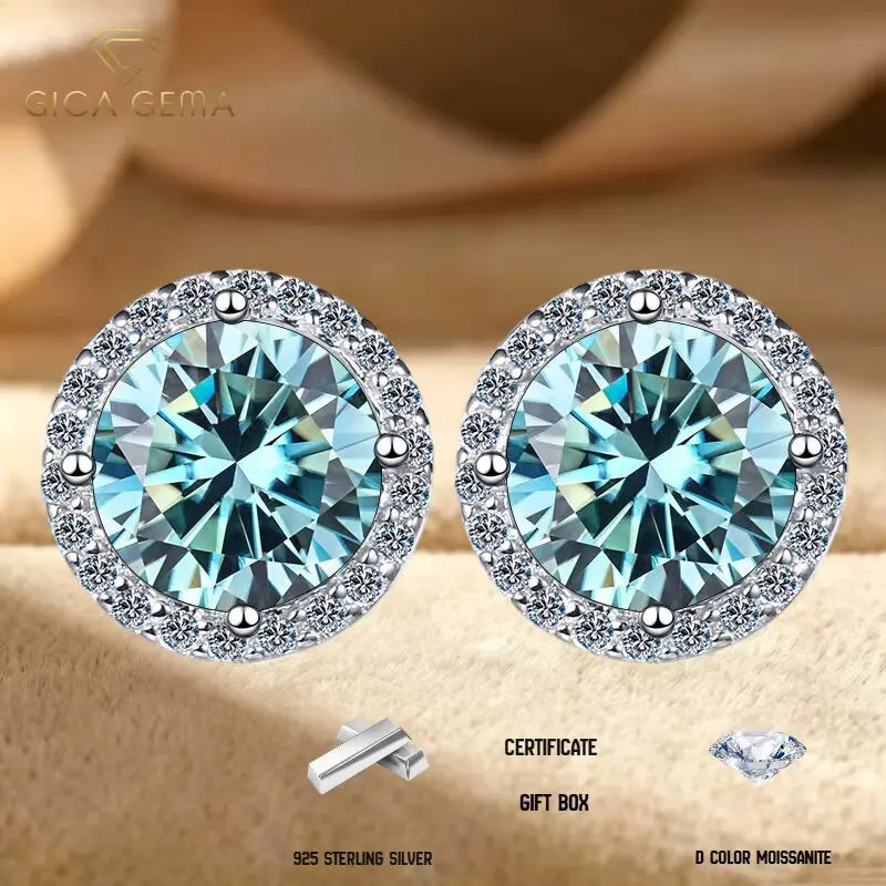Multi-color D VVS1 moissanite S925 earrings, retro jewelry for women, HSF Marketplace brand
