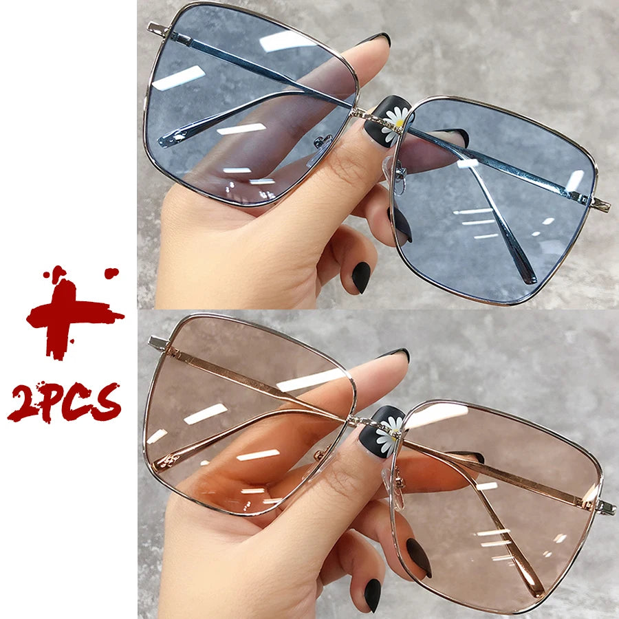 Luxury square sunglasses for women and men by HSF Marketplace, featuring gradient lenses and vintage retro design.