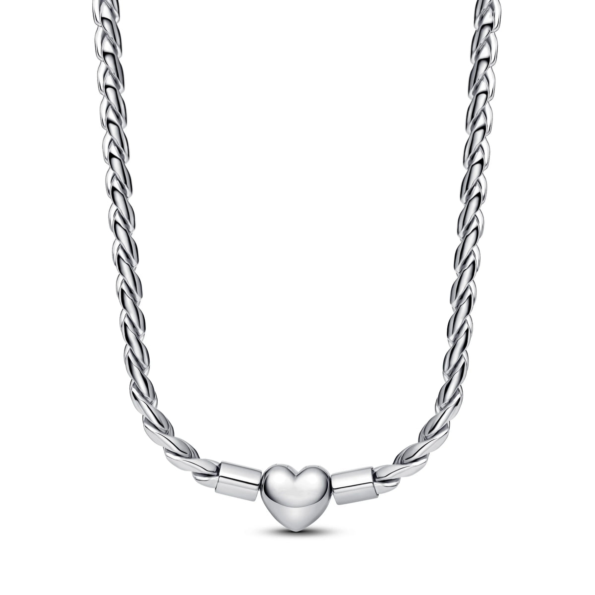 Elegant silver heart-shaped bow zircon necklace for women, perfect for Valentine's Day, weddings, and special occasions.