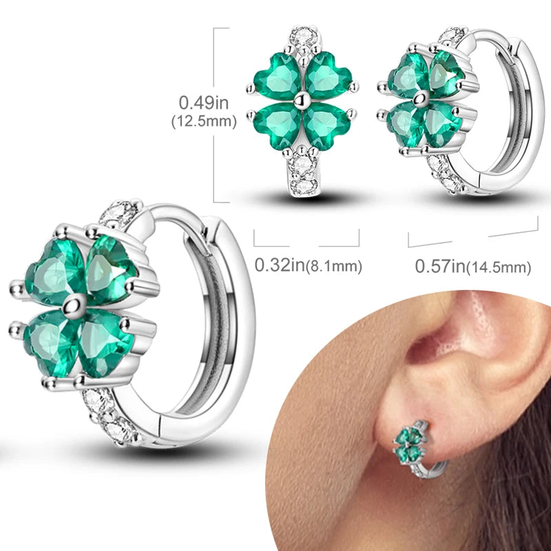 925 sterling silver hoop earrings with zirconia accents, hypoallergenic fashion jewelry for women and girls