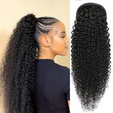 Brazilian straight unprocessed human hair drawstring ponytail extension for Black women by HSF Marketplace