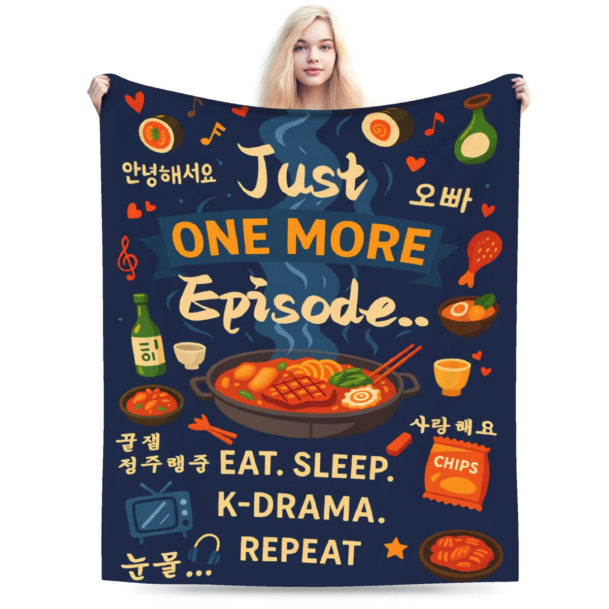K-Drama plush blanket by HSF Marketplace, featuring a soft, cozy design for K-culture fans