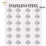 12 pairs white crystal stud earrings set, 2–7mm round and square zircons with golden stainless steel, HSF Marketplace