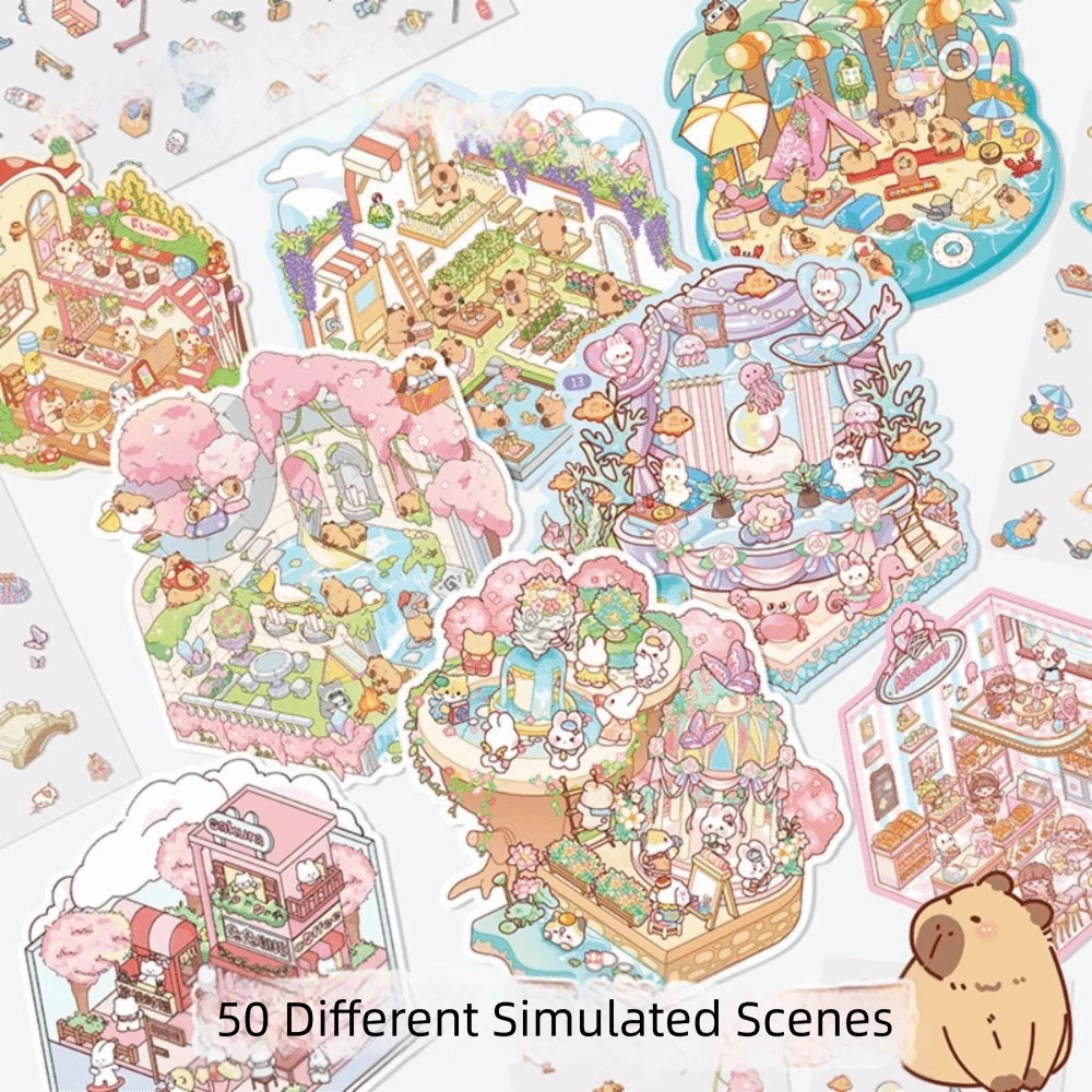 50 in 1 miniature scene landscape stickers for creative DIY projects by HSF Marketplace