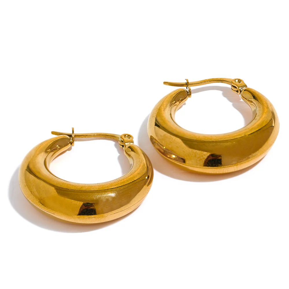 Geometric stainless steel hoop earrings for women by HSF Marketplace
