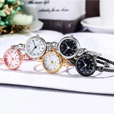 YIKAZE Small Gold Bangle Bracelet Luxury Watch Stainless Steel Retro Ladies Quartz Wristwatch Fashion Casual Thin Chain Watches