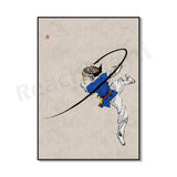Korean hanbok canvas poster featuring traditional Asian attire for home decor by HSF Marketplace