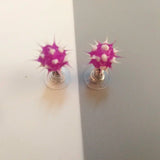 Colorful silicone ball stud earrings in Japanese Korean style, 32 patterns for girls, teens, and children