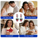 925 sterling silver Christmas dangle earrings for women, festive holiday jewelry design