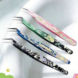 High precision stainless steel eyelash extension tweezers by Sticker Therapy, HSF Marketplace brand