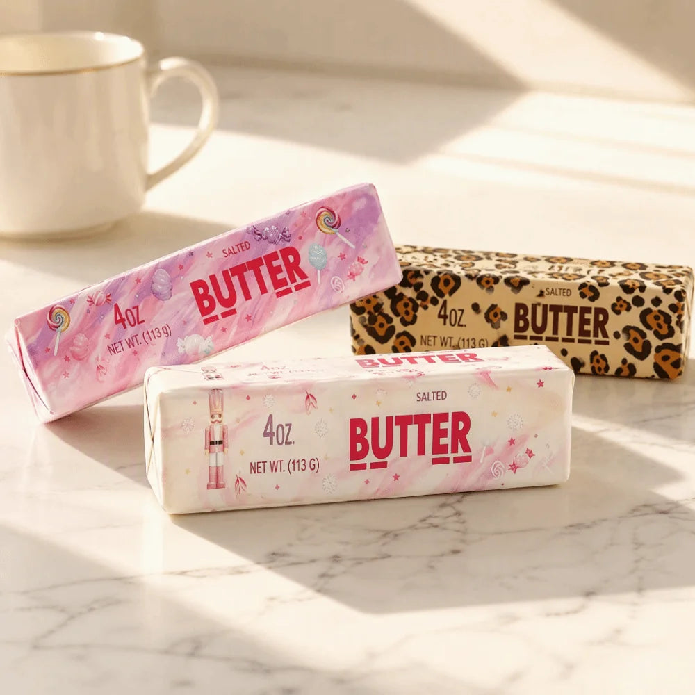 Leopard print soft sensory butter stick toy from HSF Marketplace, 13.5cm elastic squeeze bar for stress relief and sensory play