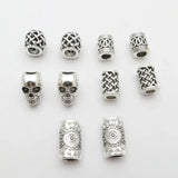 Skull helmet Viking beads for hair braids and dreadlocks, 10-piece set by HSF Marketplace