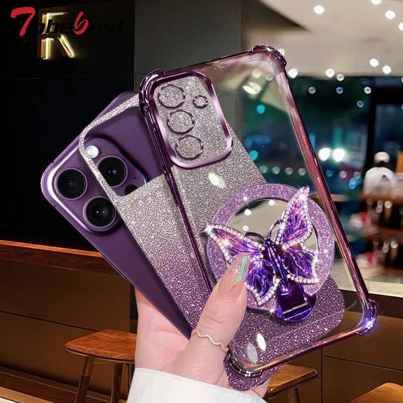 Butterfly mirror crystal bracelet case for Samsung Galaxy A Series by HSF Marketplace