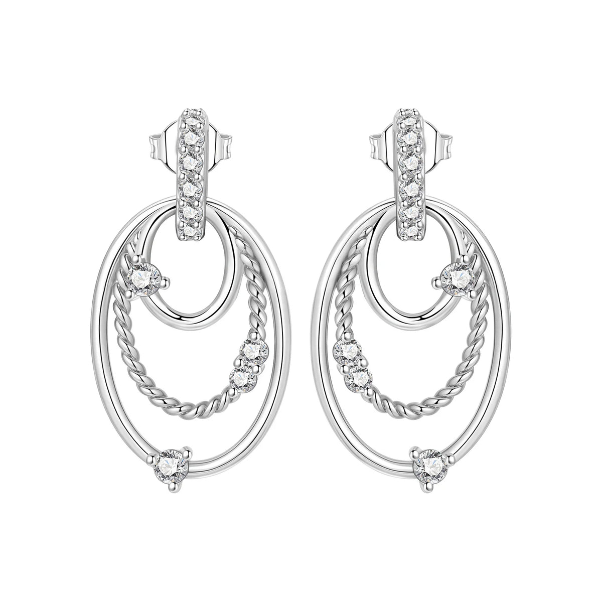 Orstarry S925 sterling silver 18k gold classic knot stud earrings for women, close-up jewelry detail