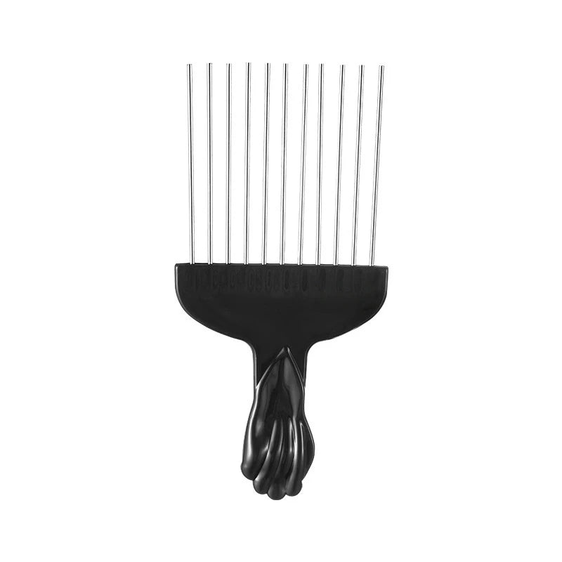 Black Metal Hair Comb Men's Hairdressing Combs Barbershop Hair Dye Brush African Pick Afro Hairbrush Hair Salon Styling Tools