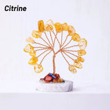 12pcs/box Natural Gemstone Crystal Chakela Lucky Tree With Agate Base Home Office Desk Living Room Crystal Decor Mini Sized Home