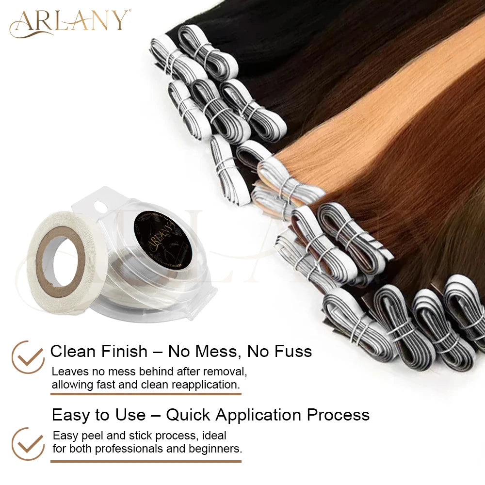 ARLANY 3Yards Single Sided Tape Roll for Tape In Extensions Replacement Hair System Tape Roll Invisible Extensions Strong Hold