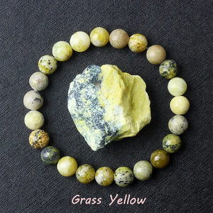Natural Crystal Stone Bead Bracelet, Gemstone Stretch Jewelry for Women and Men
