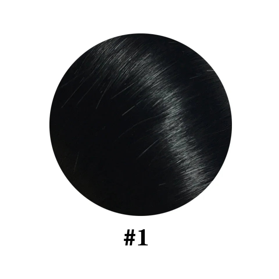 Brazilian Remy human hair clip-in extension, 10-inch straight one-piece hairpiece with five clips.