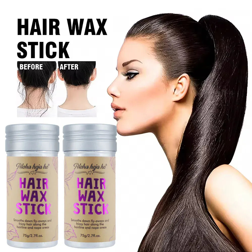 Hair Wax Stick for Flyaways Frizzy Hair, Non-Greasy Edge Control Hair Smoothing Stick, Tame Baby Hairs Broken Hair for Hairline Nape Temples, Natural Hold No White Residue, Portable Mess-Free Hair Styling Wax for Daily Travel