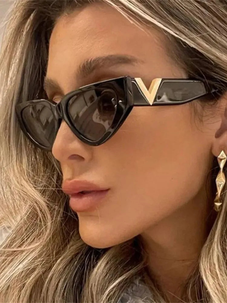Luxury vintage cat-eye sunglasses for women by HSF Marketplace, fashionable UV400 designer eyewear with bold cateye frames.