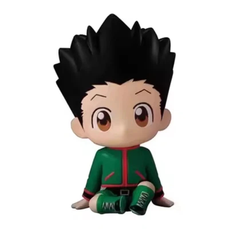 Hunter X Hunter chibi sitting figures of Gon, Killua, Kurapika and Leorio, 4-piece anime ornament set