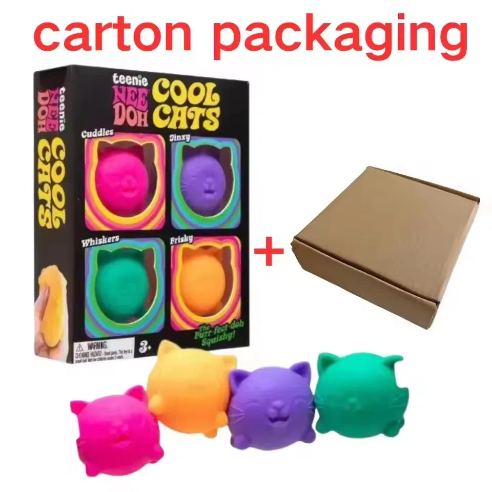 Mini stress relief cube 4-pack sensory toys for fidgeting and relaxation by HSF Marketplace