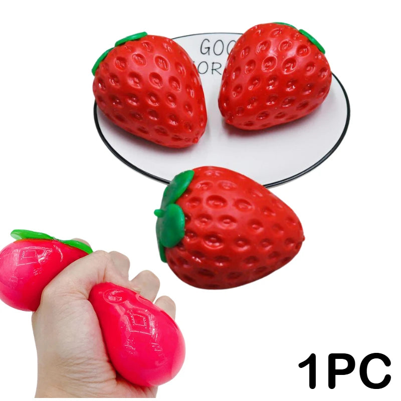 2026 Giant Strawberry Squishy Toy, Extra Large Slow Rising Fidget Squeeze Ball, Stress Relief Sensory Fruit Toy Gift for Adults