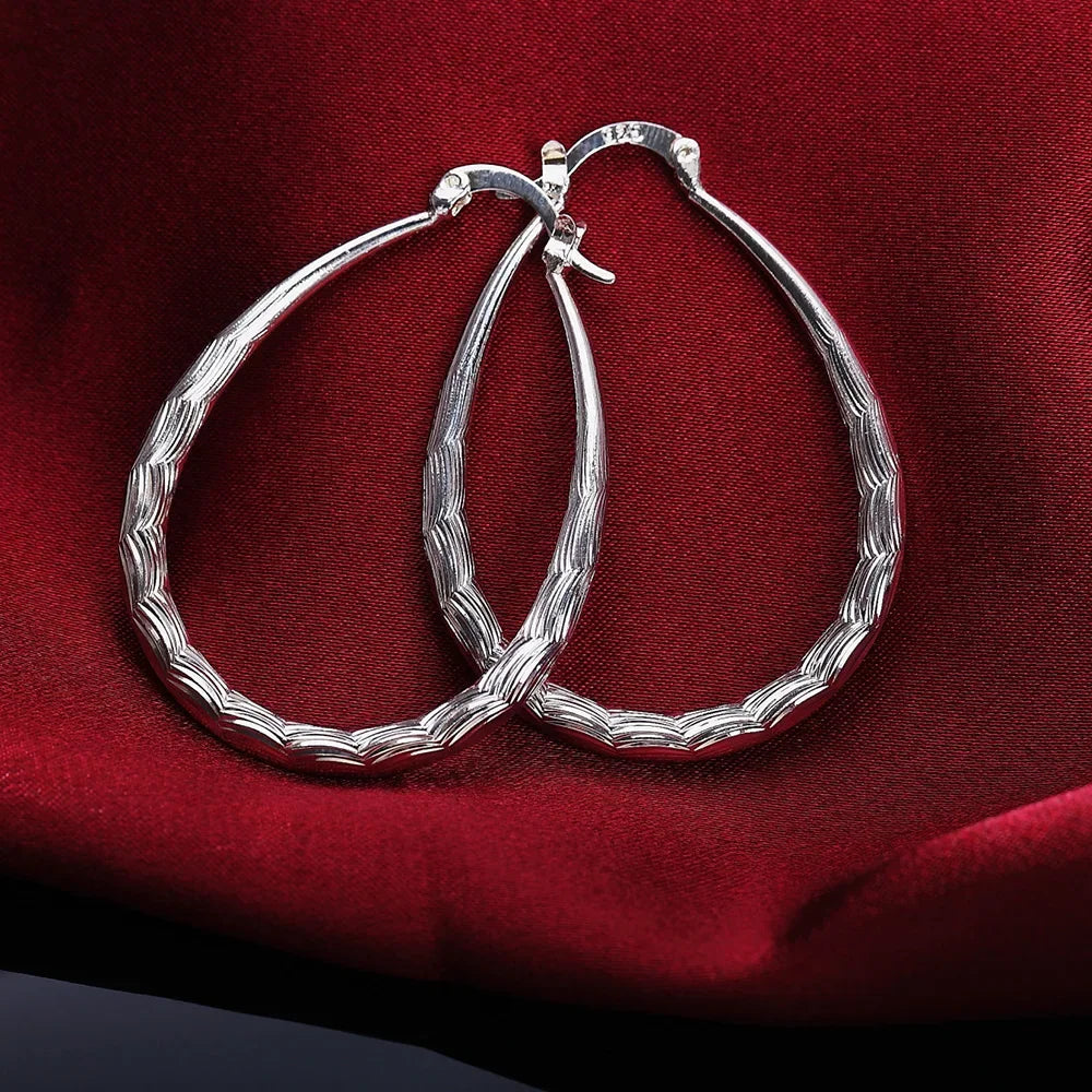 925 sterling silver hoop earrings for women, trendy elegant jewelry by HSF Marketplace