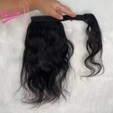 12A Long Ponytails Wrap Around natural color Human Hair Body Wave Clip in Hairpiece Blonde 8-30" for Women's Stylish Look
