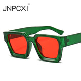 Luxury square fashion sunglasses for women and men featuring retro green frames and UV400 protection, by HSF Marketplace.