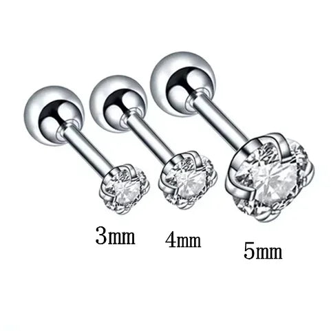 HSF Marketplace stainless steel heart stud earrings set for everyday wear