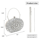 Sparkly rhinestone clutch purse for women, luxury handbag with evening bag style, ideal for formal events and special occasions.