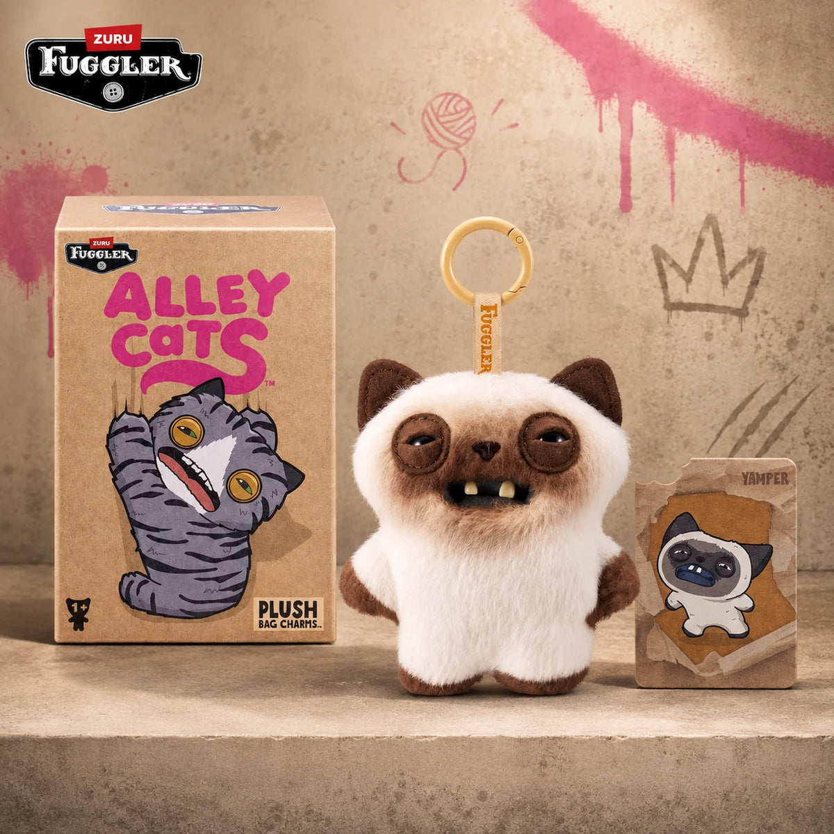 Oringal Fuggler Alley Cat 5-inch collectible ugly monster plush keyring blind box toy