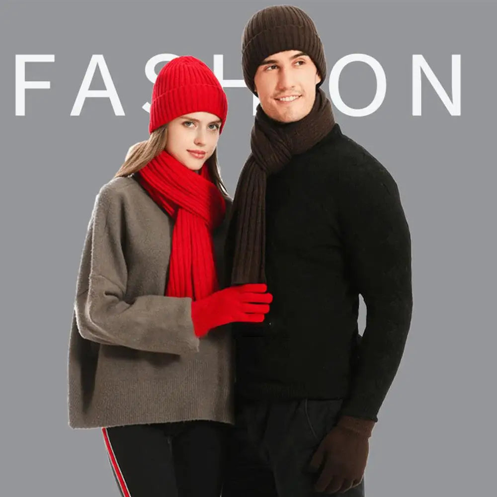 Winter warm beanie, scarf and gloves set for men and women by HSF Marketplace
