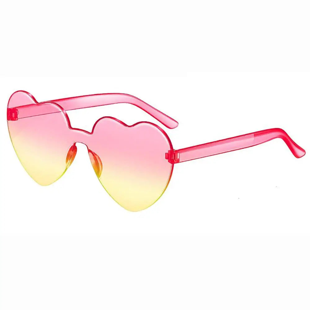 Pink love heart-shaped sunglasses for women with big vintage frames, UV400 protection, fashionable outdoor eyewear by HSF Marketplace