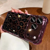 Burgundy leopard print phone case for iPhone 13-18 Pro Max by HSF Marketplace
