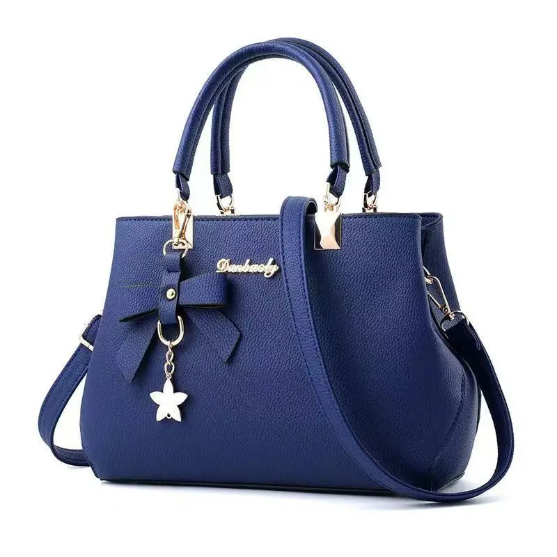 Korean trendy autumn winter bow shoulder bag by HSF Marketplace, stylish large messenger handbag for women, portable and versatile.