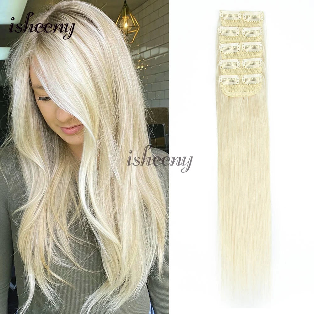 Invisible clip-in Remy human hair extensions, 5-piece pack with mini clips, 12–18 inch lengths for women
