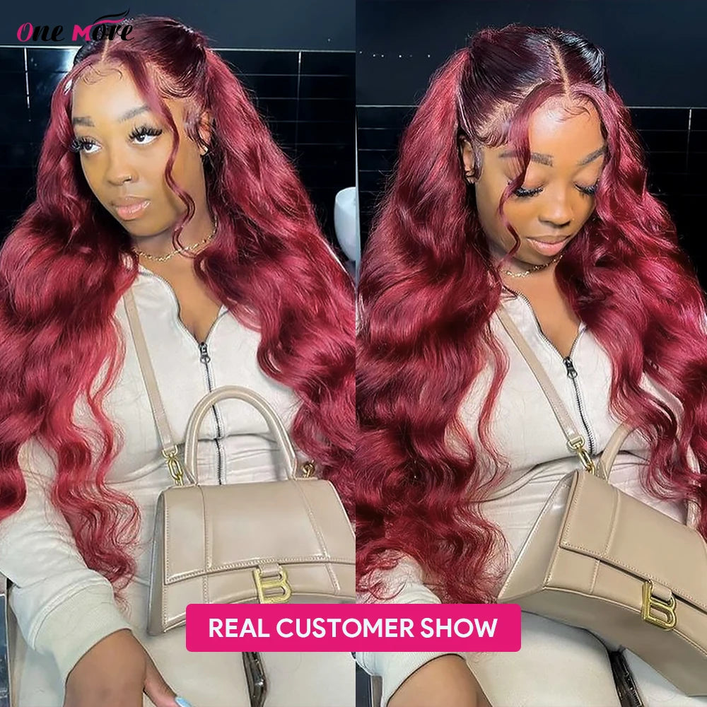 5x5 Closure With Bundles 99J Burgundy Body Wave Bundles With Closure Dark Red Colored Human Hair Bundles With Closure Free Part