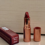 Charlotte Smooth lip liner and lipstick for easy application, with Tilbury Cosmetics liquid foundation makeup terms